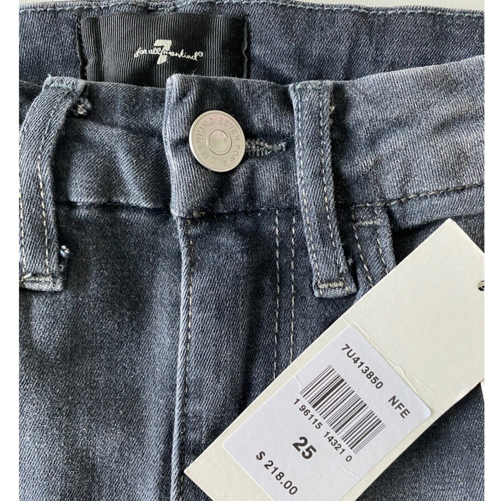7 For‎ All Mankind Ultra High Rise Flare Jeans No Filter Denim Black Wash 25 NWT - Picture 9 of 12